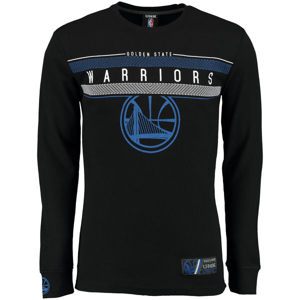 NBA Men Golden State Warriors UNK MVP Midtown Long Sleeve Thermal TShirt Black